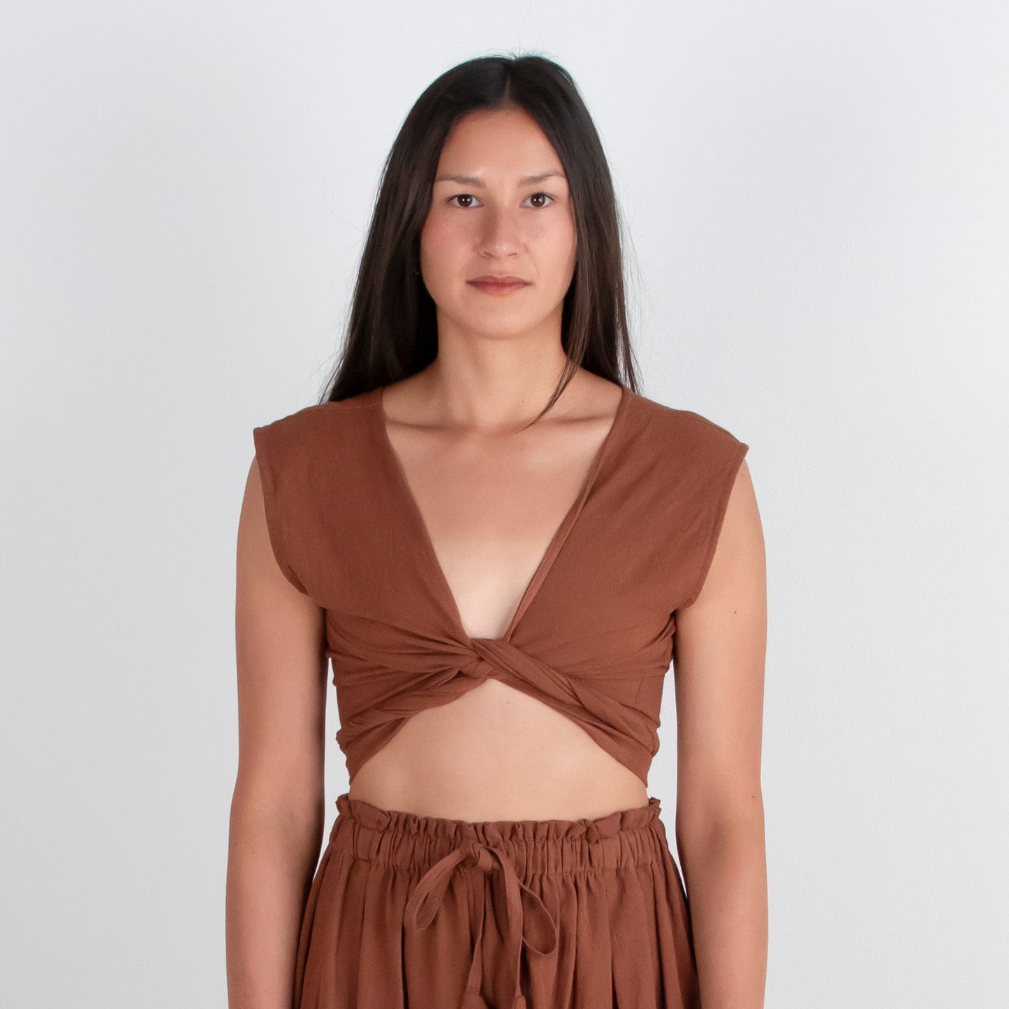 Simran Reversible Wrap Top, rust *botanical dye
