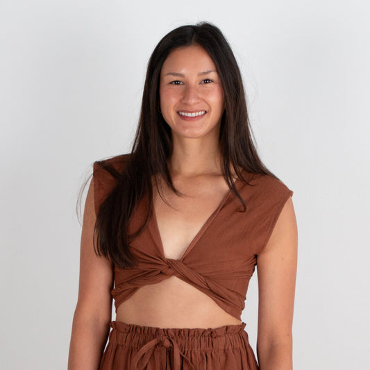 Simran Reversible Wrap Top, rust *botanical dye