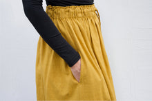 Load image into Gallery viewer, Padmasana Skirt/Dress, mustard pinstripe