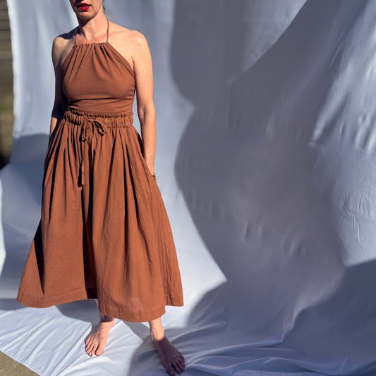Padmasana Skirt/Dress, rust *botanical dye