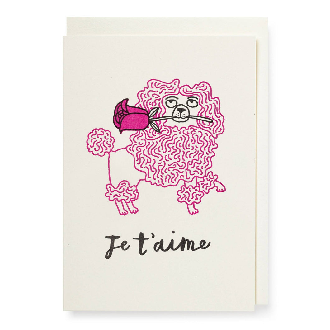 Poodle Je T'aime Card - Small World Goods