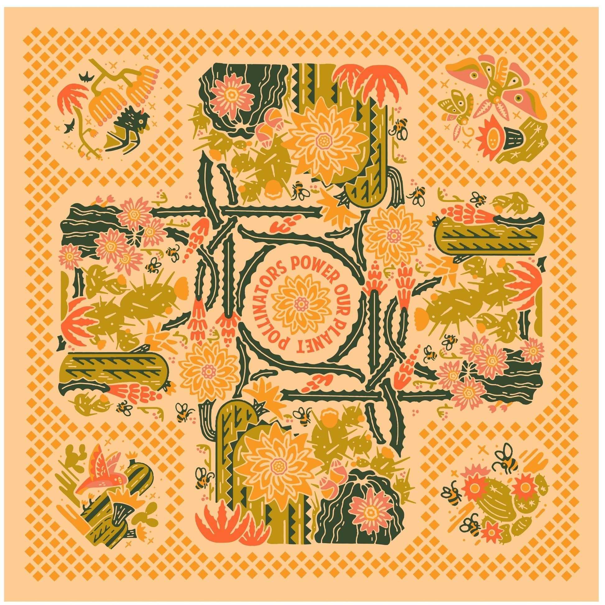 "Prickly Pollinators" Bandana - Small World Goods