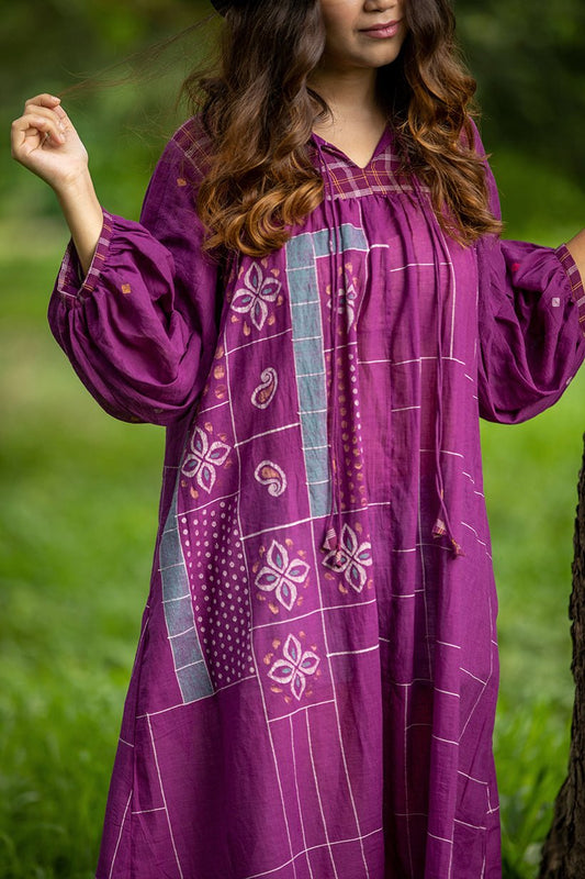 Purple Tie Taant Dress - Small World Goods