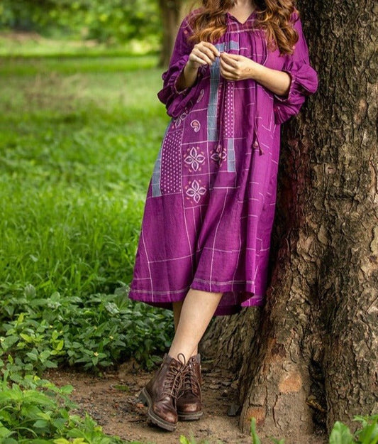 Purple Tie Taant Dress - Small World Goods