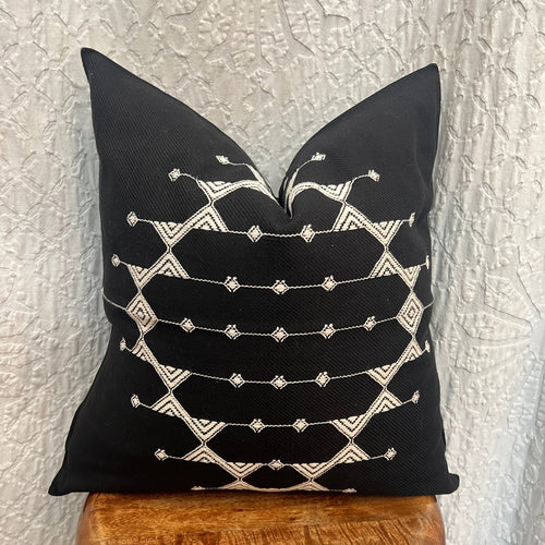 Rajasthani Pillowcase, black & white