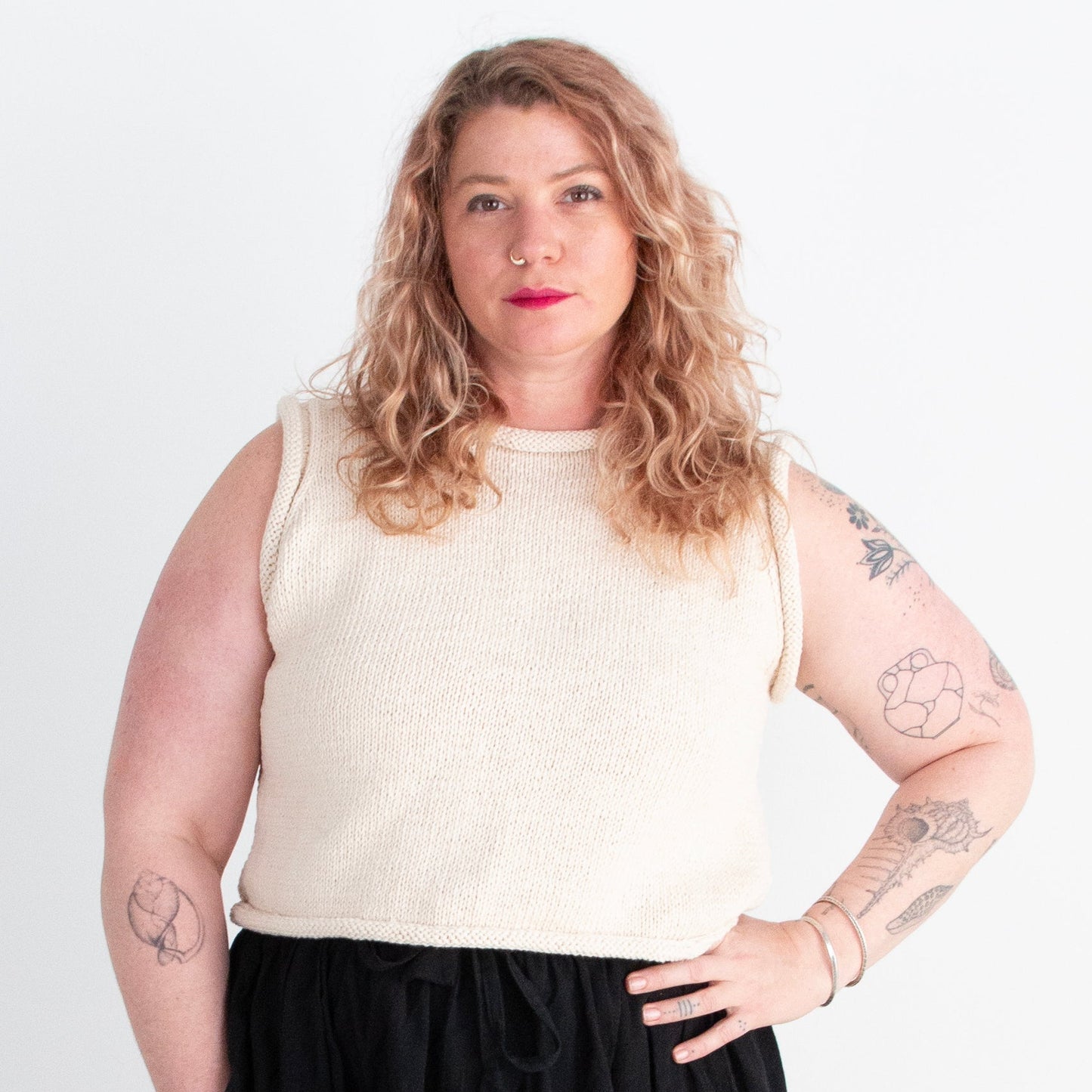 Sleeveless Rollneck Sweater, indigo *botanical dye