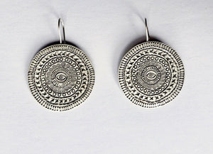 Silver Eye Hill Tribe Earrings - Small World Goods