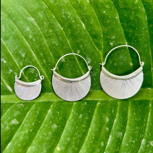 Silver Fan Hill Tribe Earrings - Small World Goods