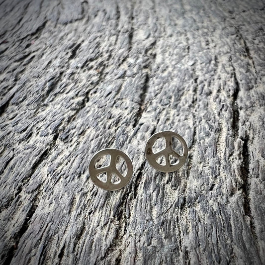 Silver Peace Stud Earrings - Small World Goods