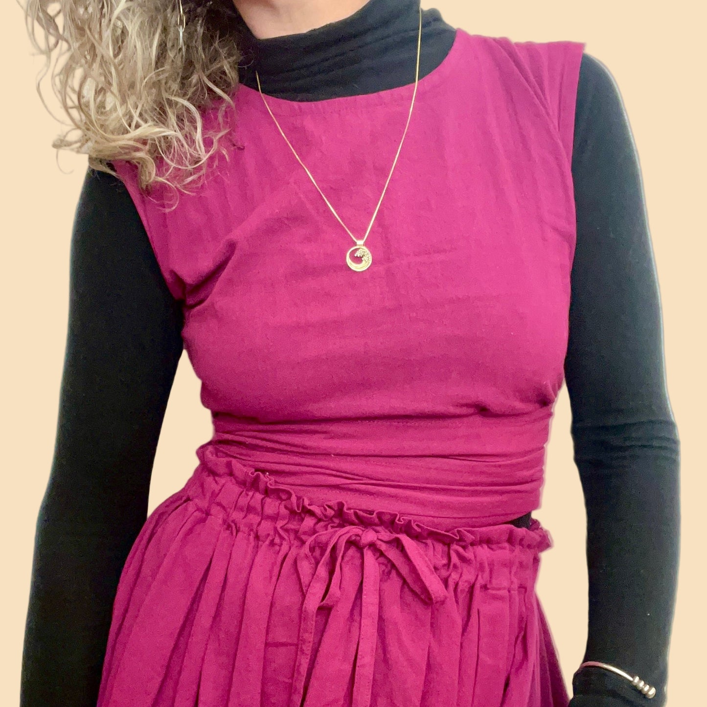 Simran Reversible Wrap Top, plum double dye