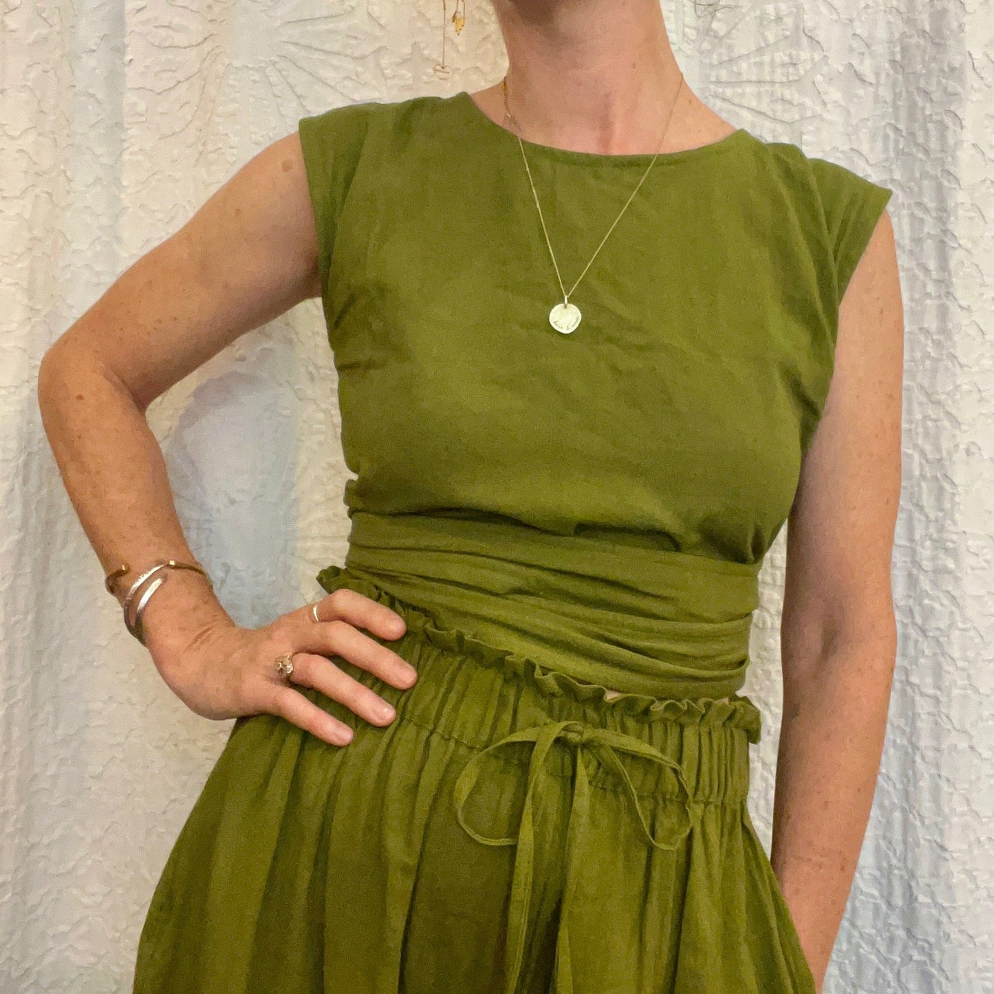 Simran Reversible Wrap Top, matcha green
