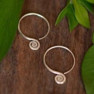 Spiral Drop Hill Tribe Earrings - Small World Goods