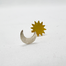 Load image into Gallery viewer, Sun &amp; Moon Stud Earrings