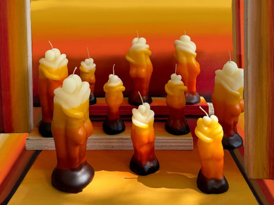 SUNSET Natural Beeswax SMALL Hug Candle - Small World Goods