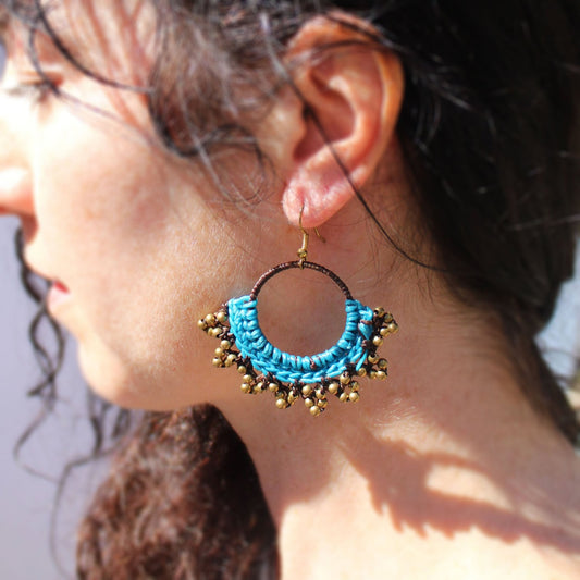 Thai Macramé Earrings *various colors* - Small World Goods