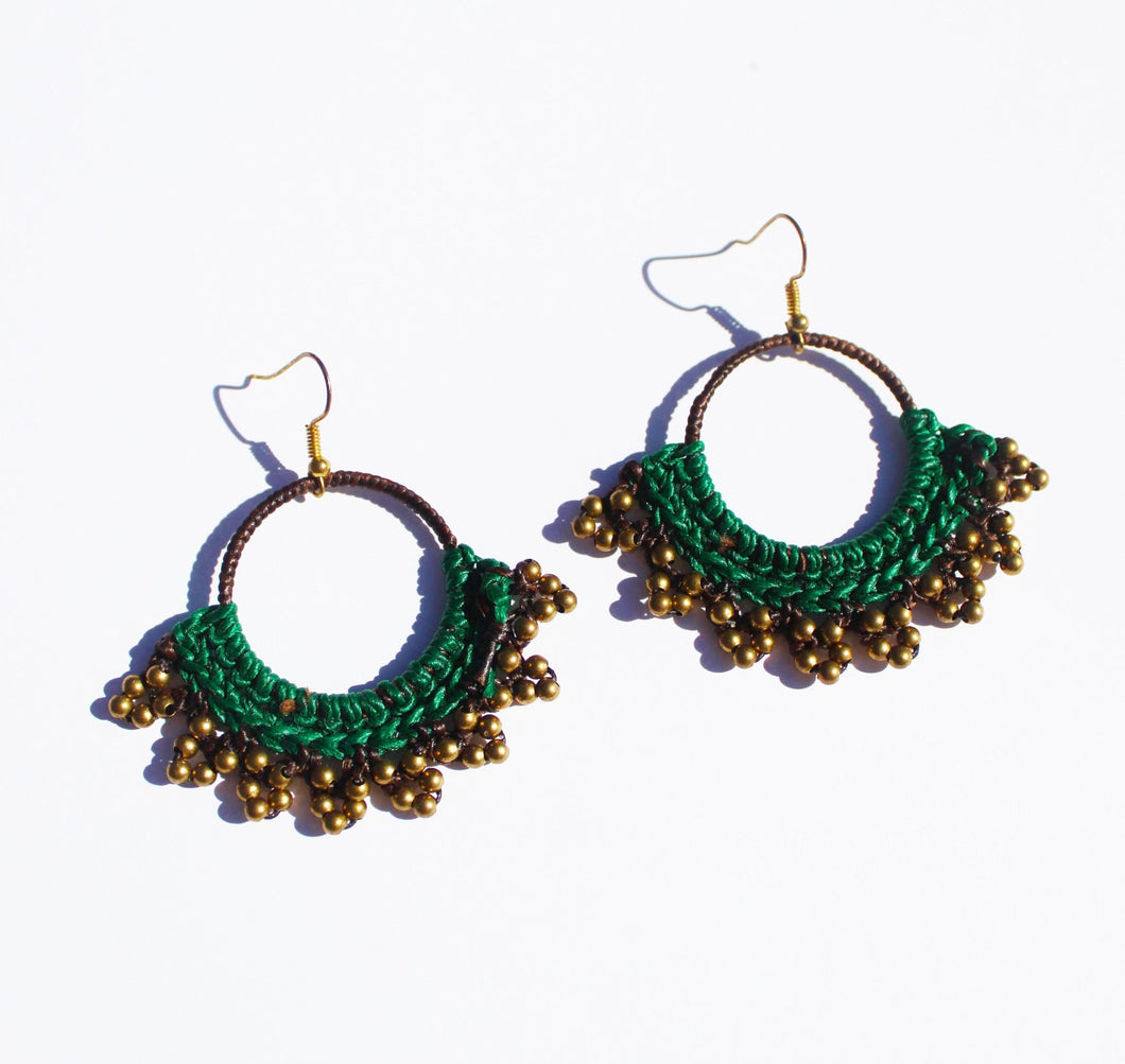 Thai Macramé Earrings *various colors* - Small World Goods