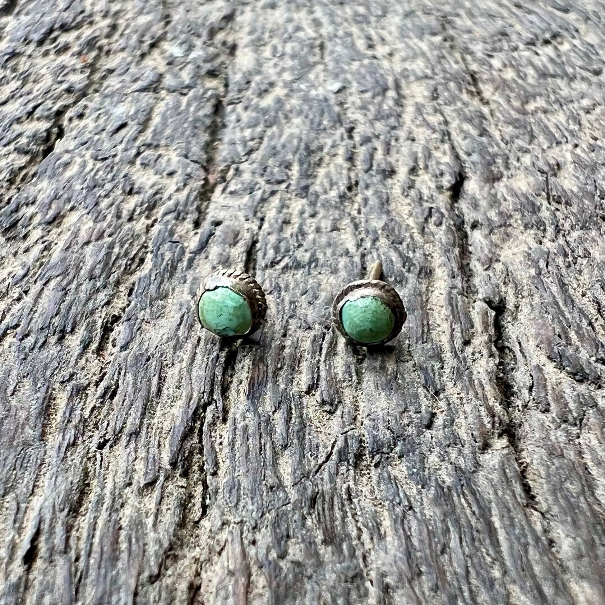 Tibetan Turquoise Stud Earrings - Small World Goods