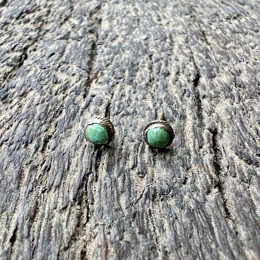 Tibetan Turquoise Stud Earrings - Small World Goods