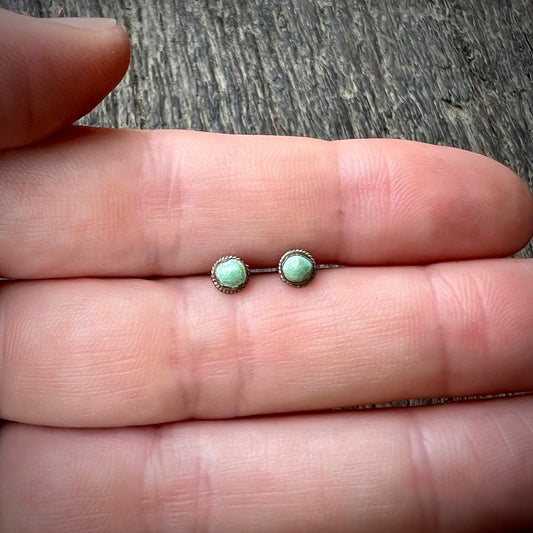 Tibetan Turquoise Stud Earrings - Small World Goods