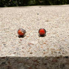 Load image into Gallery viewer, Tibetan Coral Stud Earrings