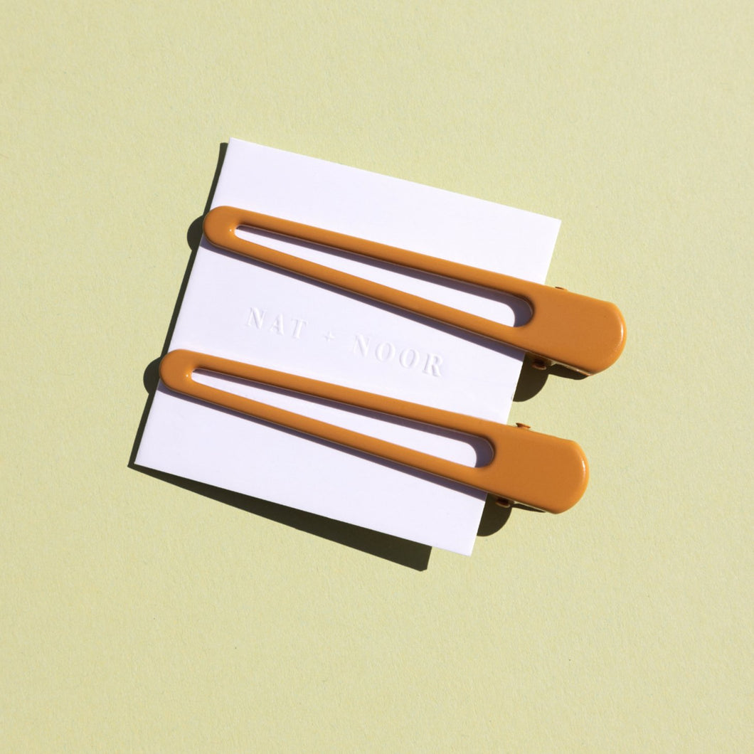 Triangle Hair Clip, Mustard Yellow - Small World Goods