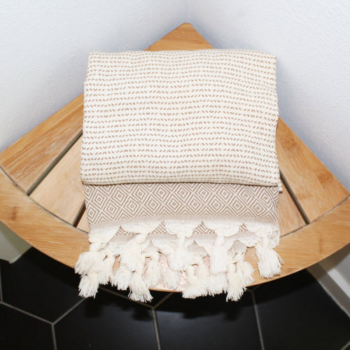 Turkish Towel, Aisha in Latte - Small World Goods