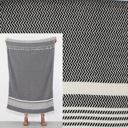 Turkish Towel, Hanzade in Noir - Small World Goods