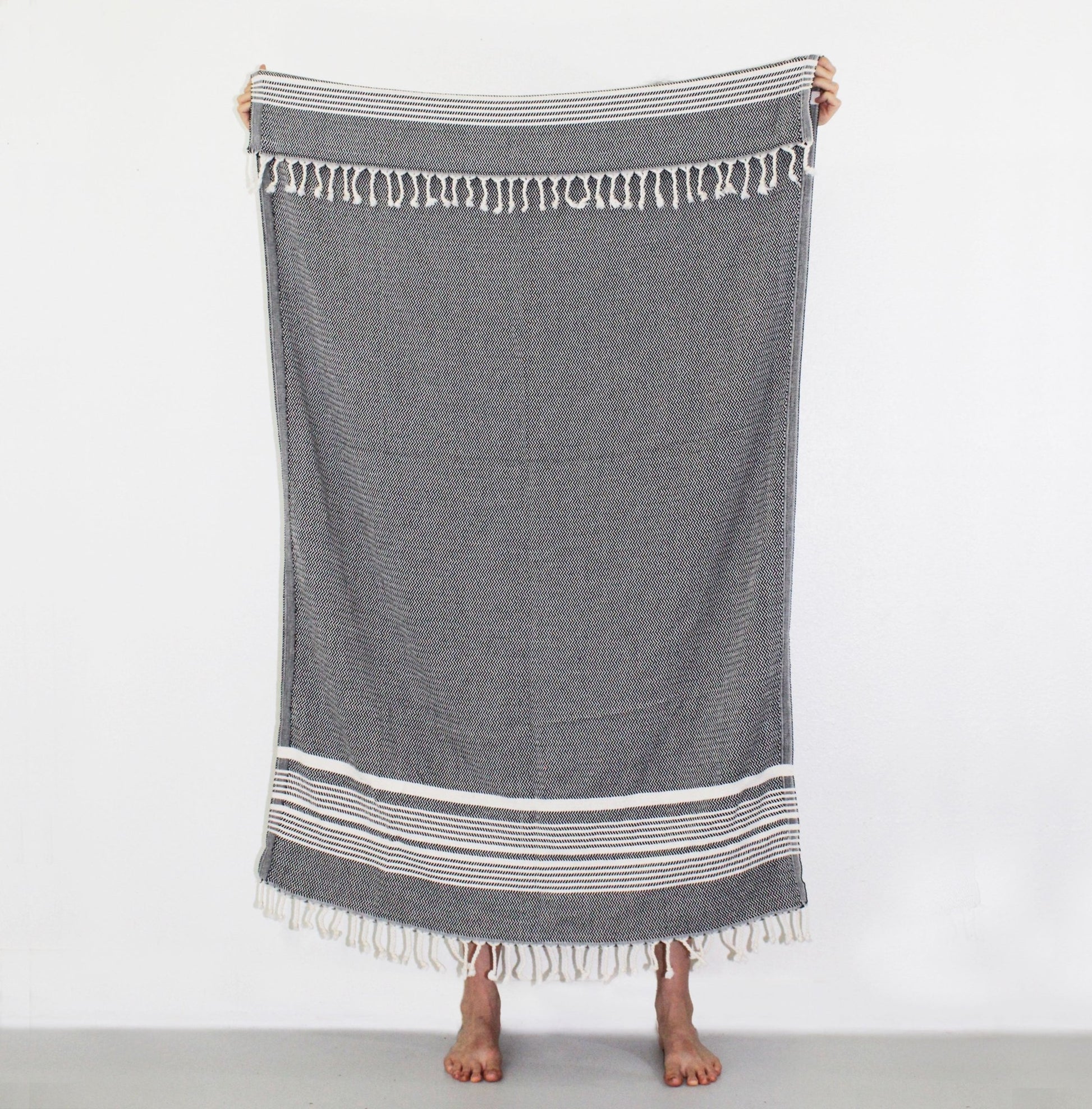 Turkish Towel, Hanzade in Noir - Small World Goods