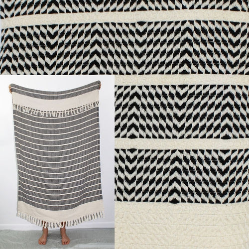 Turkish Towel, Zeynep in Black - Small World Goods