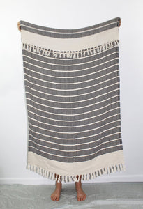 Turkish Towel, Zeynep in Black - Small World Goods