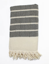 Load image into Gallery viewer, Turkish Towel, Zeynep in Black - Small World Goods