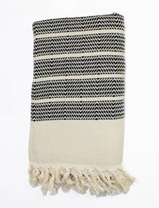 Turkish Towel, Zeynep in Black - Small World Goods