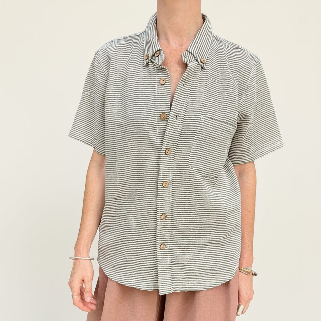 Krishna Button-Up Top, indigo *botanical dye