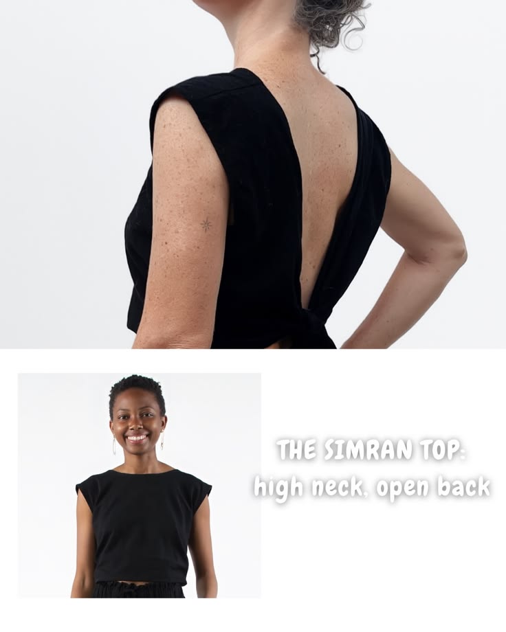Simran Reversible Wrap Top, black