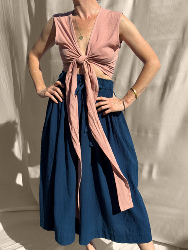 Simran Reversible Wrap Top, clay pink *botanical dye