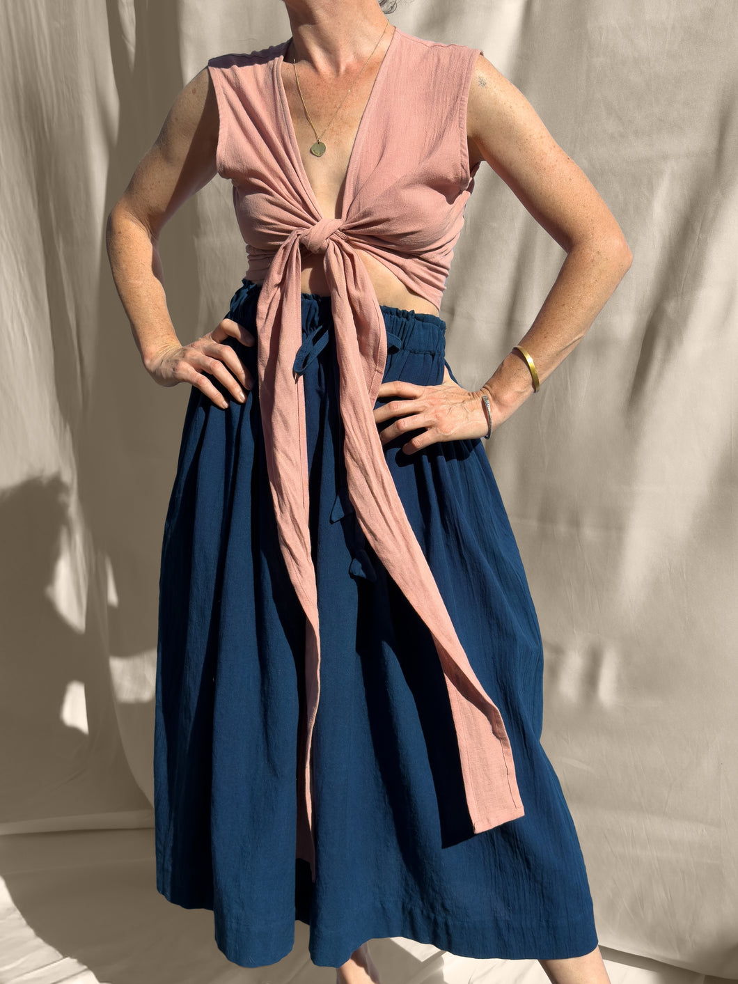 Simran Reversible Wrap Top, clay pink *botanical dye