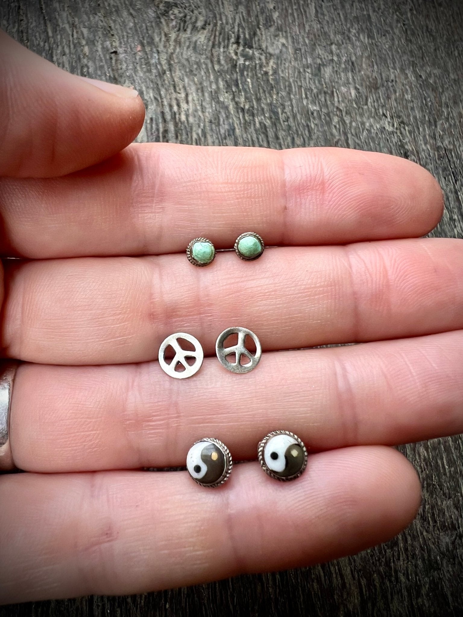 Yin Yang Earrings, Yak Horn & Bone - Small World Goods