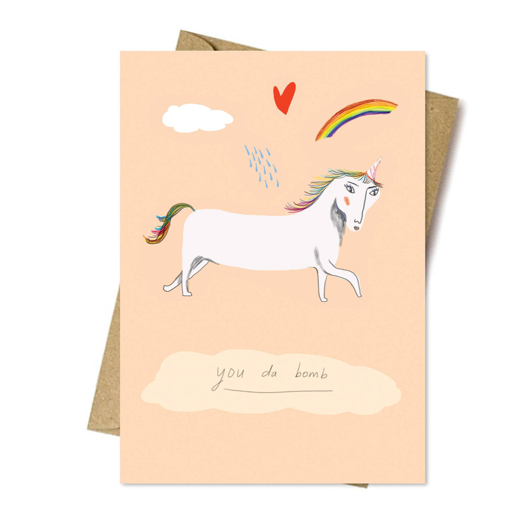 You da bomb unicorn card - Small World Goods