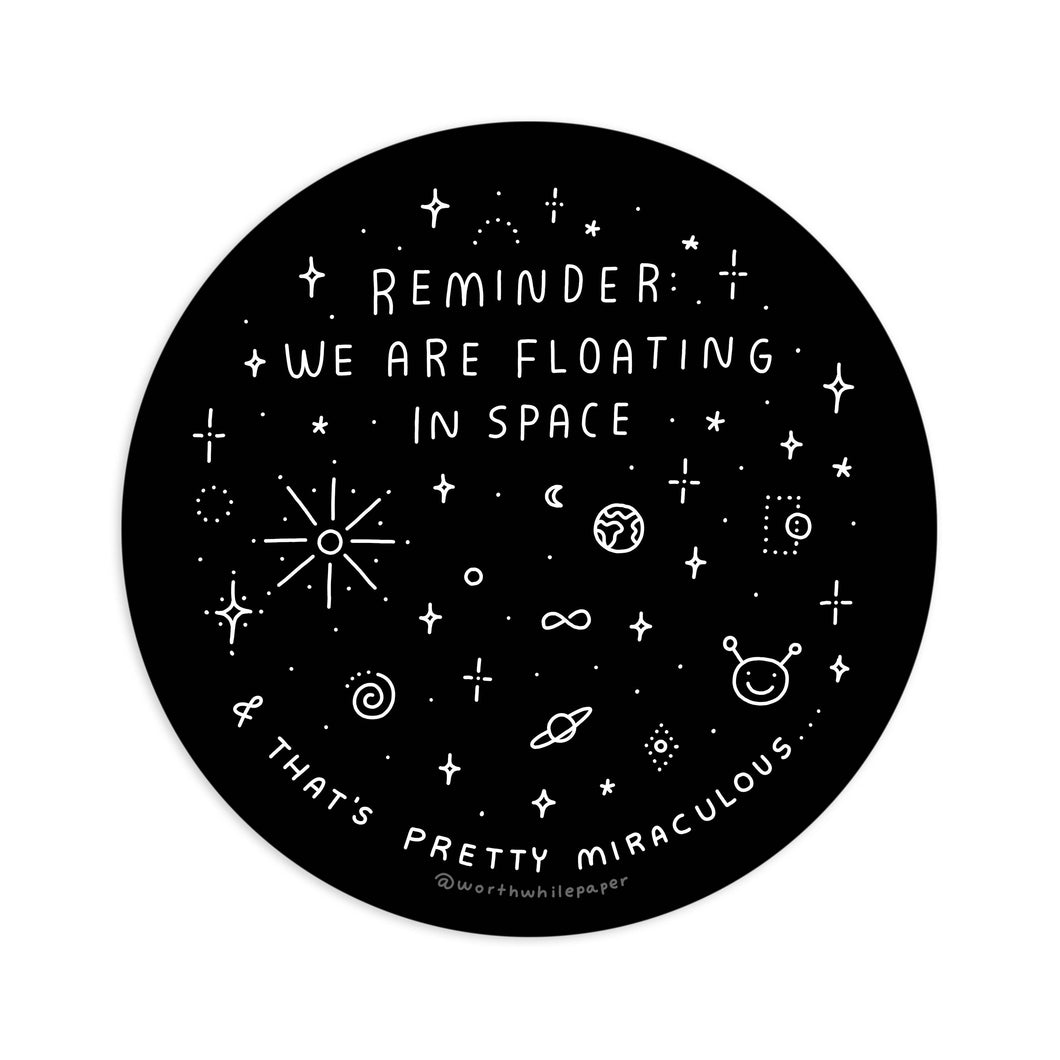 Floating in Space Die Cut Sticker