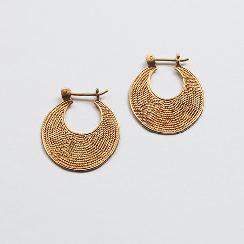 Balinese Disk Earrings, Gold