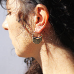 Silver Fan Hill Tribe Earrings