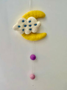 Felted Moon Mobile