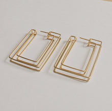 Load image into Gallery viewer, Gold Wire Earrings, Rectangle