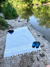 Load image into Gallery viewer, Fair Trade Turkish Beach Towel- Grey Weave - GadaboutGoods