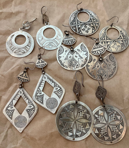 Silver Tuareg Earrings, Various