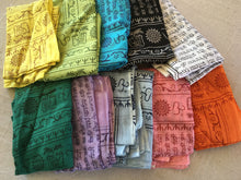 Load image into Gallery viewer, Cotton Mantra Sarong/Scarf/Beach Blanket/Towel/Etc, Various Colors - GadaboutGoods