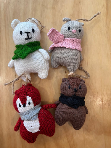 Knit Animal Ornaments