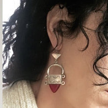 Load image into Gallery viewer, Tuareg Cross Earrings with Glass - GadaboutGoods
