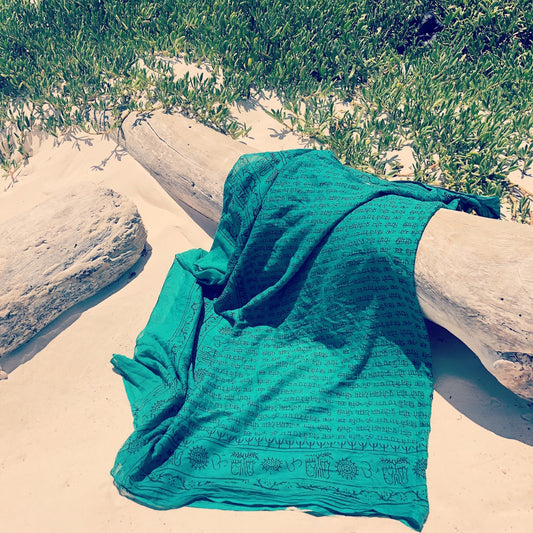 Cotton Mantra Sarong/Scarf/Beach Blanket/Towel/Etc, Various Colors - GadaboutGoods