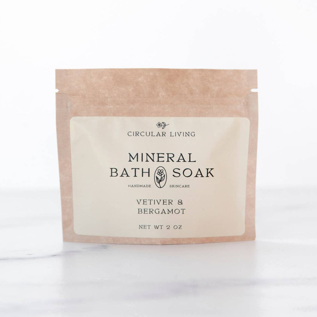Mineral Bath Soak Sachet, Vetiver & Bergamot